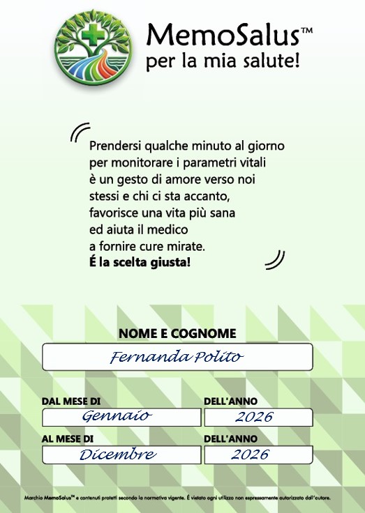 Copertina Memosalus® - Diario per la Salute